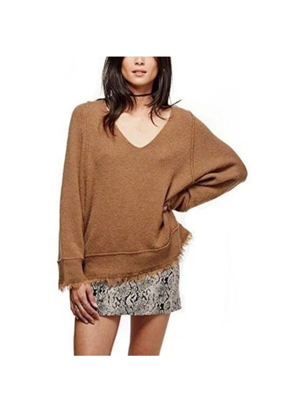 Free People Wool Blend V Neck Sweater XS